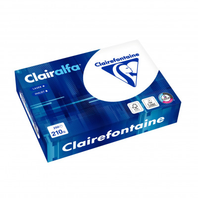 Papier CLAIREFONTAINE A4 - 210g - BLANC - 250 feuilles - 21x29,7cm