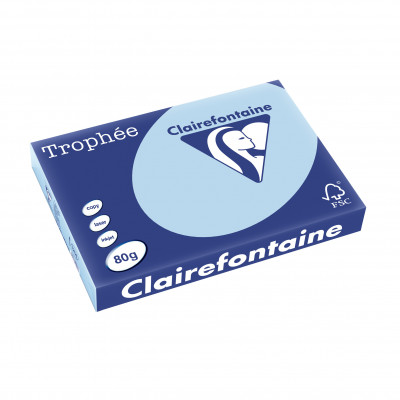 Papier CLAIREFONTAINE A3 - 80g - BLEU VIF - 500 feuilles - 29,7x42cm