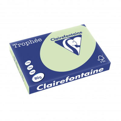 Papier CLAIREFONTAINE A3 - 80g - VERT GOLF - 500 feuilles - 29,7x42cm