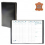 Agenda de poche QUOVADIS AFFAIRES cuir vachette lisse Luna noir ébène 10x15cm - 1 semaine sur 2 pages