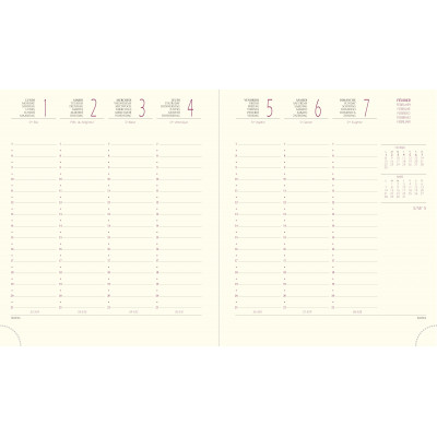 EXACOMPTA - Recharge pour agenda Eurotime 18 - 17x15cm - 1 semaine sur 2 pages - VERTICAL
