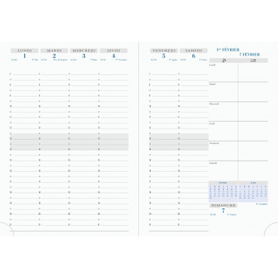 EXACOMPTA - Recharge pour agenda Visuel - 210x150mm - 1 semaine sur 1 page