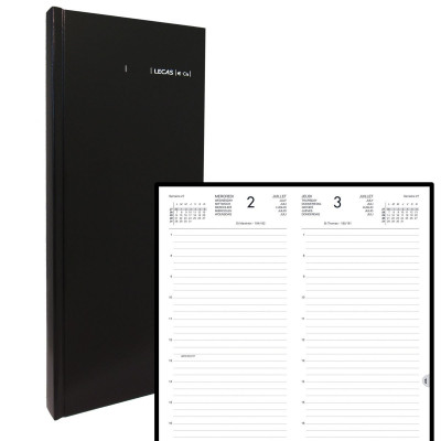 LECAS - Agenda Long 15 x 34 cm - Euros et centimes - 1 jour par page