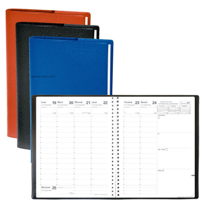 QUOVADIS - Agenda Président S Septembre à Septembre 21 x 27 cm 1 semaine sur 2 pages (COLORIS ALEATOIRES)