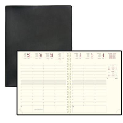 EXACOMPTA - Agenda Eurotime 22S Barbara Noir - 225x185mm - 1 semaine sur 2 pages - spirale