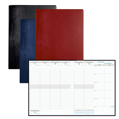 EXACOMPTA - Agenda Horizon 27 Barbara - 270x210mm - 1 Semaine sur 2 pages (COLORIS ALEATOIRES)