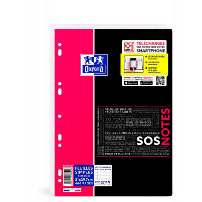 OXFORD - Lot 400 feuilles simples Etudiants - carreaux 5x5mm - 210x297mm