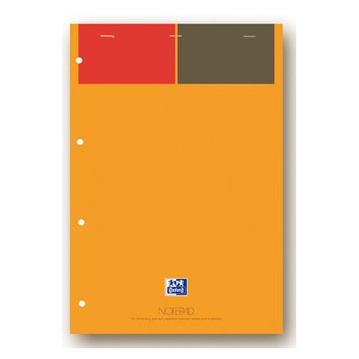 OXFORD - Bloc-notes A4+ orange 160 pages perforées - ligné - 210x315mm