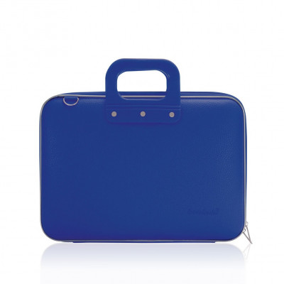 BOMBATA - Mallette PC Portable 13\" MEDIO CLASSIC vinyle BLEU COBALT - 38x29x7cm