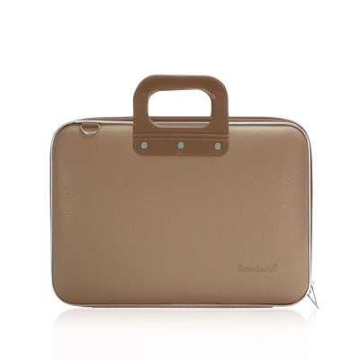 BOMBATA - Mallette PC Portable 13\" MEDIO CLASSIC vinyle TAUPE - 38x29x7cm