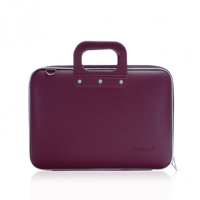 BOMBATA - Mallette PC Portable 13\" MEDIO CLASSIC vinyle PRUNE - 38x29x7cm