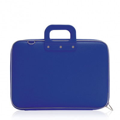 BOMBATA - Mallette PC Portable 15\" CLASSIC vinyle BLEU COBALT - 43x33x7cm