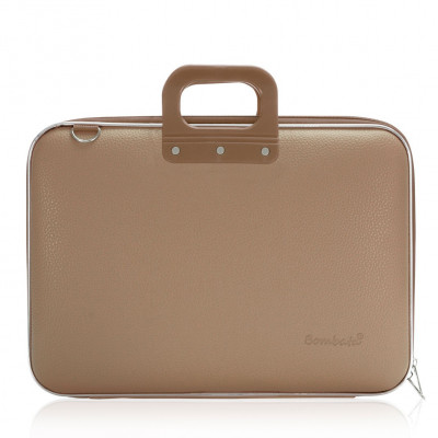 BOMBATA - Mallette PC Portable 17\" CLASSIC vinyle TAUPE - 46,5x35x8cm