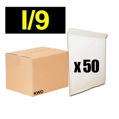 Lot 50x enveloppes à bulles pochettes Blanches  - format 320 x 455 mm - type I9 (I)