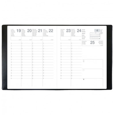 Agenda scolaire - 21X27 cm - SEPT 27 ML Alpha noir - 1 semaine sur 2 pages