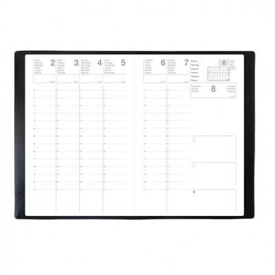 Agenda scolaire - 16x24 cm - CALLIOPE ML Alpha noir - 1 semaine sur 2 pages