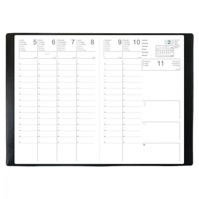 Agenda scolaire - 10x15 cm - SCOLEXDI ML Alpha noir - 1 semaine sur 2 pages