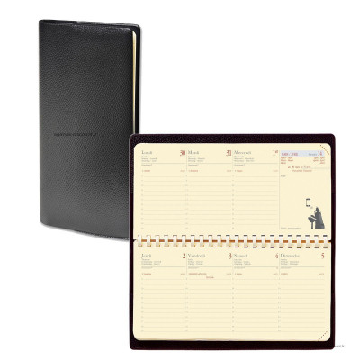 QUOVADIS - Quovadis Agenda de poche PLANITAL 12 mois 8,8 x 17cm - 1 semaine sur 2 pages IMPALA NOIR
