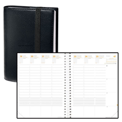 QUOVADIS - Agenda TIME&LIFE XLARGE Time & Life - Noir - 21x27cm - 1 semaine sur 2 pages
