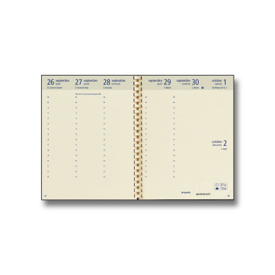 BREPOLS -Recharge agenda Optivision large - 17x22cm - 1 semaine sur 2 pages