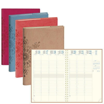 EXACOMPTA - Agenda Eurotime 24S Cordoba spirale - 24x16cm - 1 semaine sur 2 pages (COULEURS ALEATOIRES)