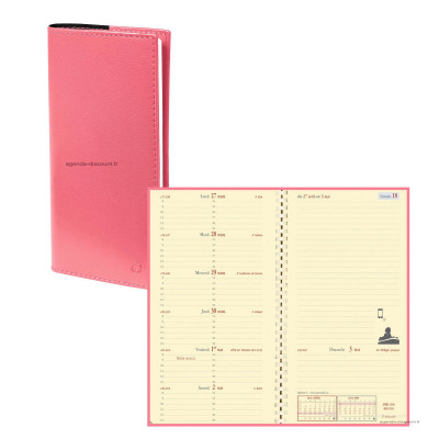 QUOVADIS - Agenda ITALNOTE-S Soho Rose - 8,8x17cm - 1 semaine sur 1 page + NOTES Verticale
