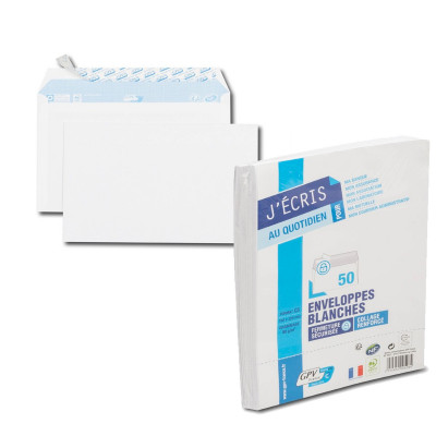 GPV - Paquet 50x Enveloppes C5 162x229mm GPV - blanc - bande détachable