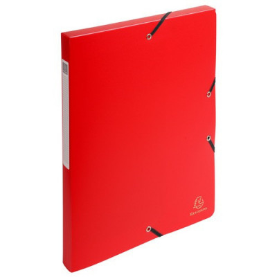 EXACOMPTA - Boîte classement Exabox 24x32cm dos 25mm - ROUGE - Plastique PP 7/10e