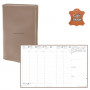 QUOVADIS - Agenda PRESIDENT cuir vachette lisse Luna taupe 21x27cm - 1 semaine sur 2 pages