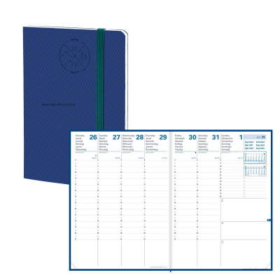 QUOVADIS - Agenda PLANNING 21 SD 15X21cm - 16 mois Everest bleu denim - 1 semaine sur 2 pages